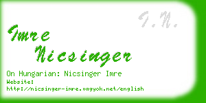 imre nicsinger business card